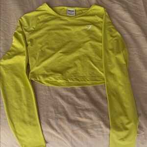Gymshark Neon Yellow Cropped Long-Sleeve Performance Top